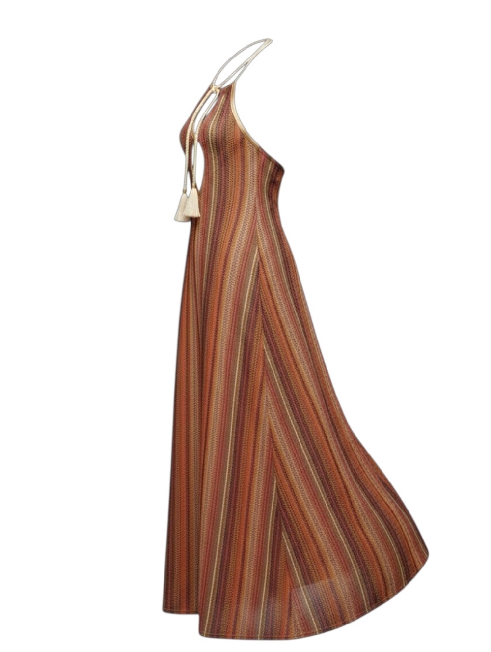 Boho Sunset Striped Maxi Dress – Effortless & Flowy- Size Large- Like New - Picture 3 of 7